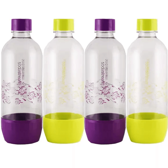 SodaStream Fuse Bottle Carbonating Sparkling 1L 4 Pack Summer Purple Green Colours 1042270610 (2 Pack of 2) - SuperOffice