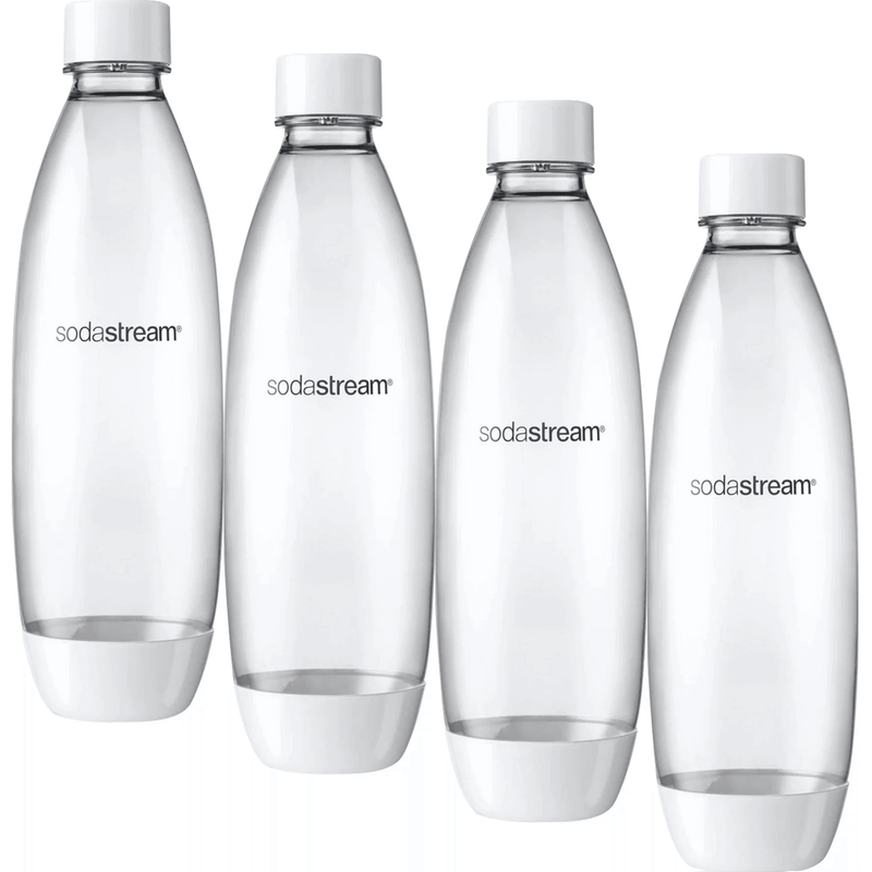 SodaStream Fuse White Bottle Carbonating Sparkling 1L Portable 4 Pack 1741210610 - WHITE 1L (4 Pack) - SuperOffice