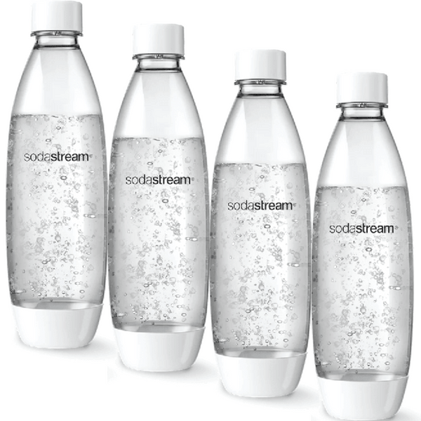 SodaStream Fuse White Bottle Dishwasher Safe Carbonating Sparkling 1L 4 Pack (White DWS 4 Pack) 1741215610 - SuperOffice