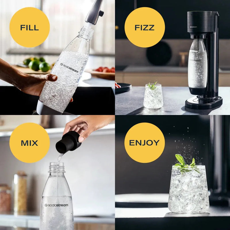 Sodastream Gaia Starter Pack Soft Fizzy Drink Sparkling Maker Soda Stream White 4012791981 - SuperOffice