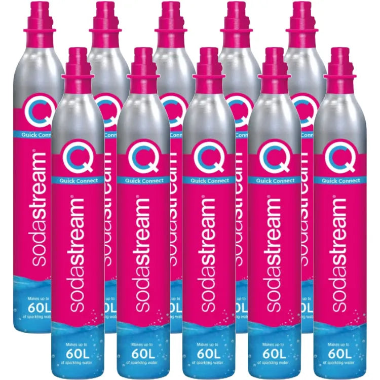 Sodastream Quick Connect Gas CO2 Cylinder 60L Refill Replacement Pink Pack 10 1132261610 (Pack 10) - SuperOffice