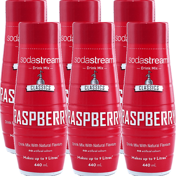 SodaStream Raspberry Classic Syrup Soda Mix 440mL Pack 6 BULK 1024215610 (6 Pack) - Raspberry - SuperOffice