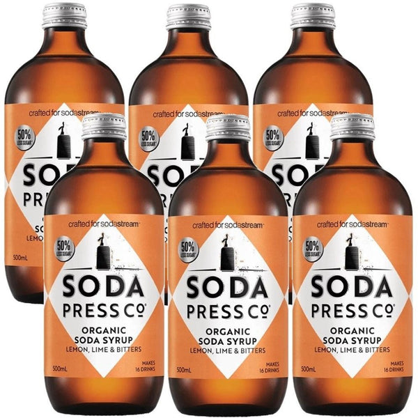 SodaStream Soda Press Co Lemon Lime & Bitters Organic Syrup Mix 500ml Pack 6 BULK 1024812610 - SuperOffice