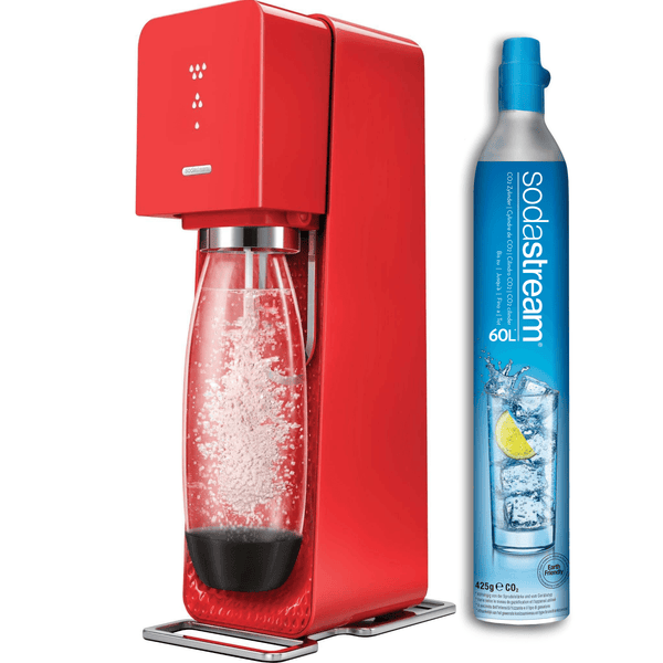 SodaStream Source Element Sparkling Carbonating Water Maker LED Indicator Starter Pack Kit 1219511614 (RED) - SuperOffice