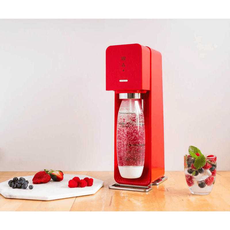 SodaStream Source Element Sparkling Carbonating Water Maker LED Indicator Starter Pack Kit 1219511614 (RED) - SuperOffice