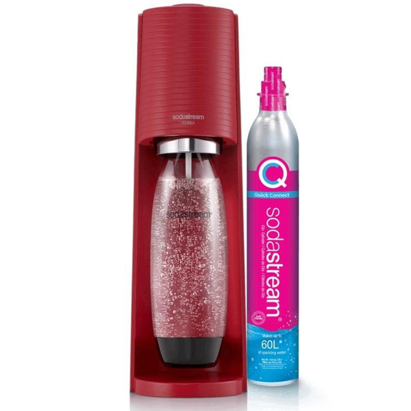 Sodastream Terra Starter Pack Soft Fizzy Drink Sparkling Maker Soda Stream Red 1012811612 - SuperOffice