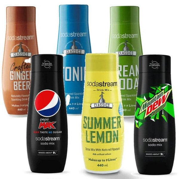 SodaStream Variety Assorted Pepsi Max Summer Lemon Mountain Dew Ginger Beer Cream Soda Tonic Syrup Soda Mix 440mL [SODA9] - SuperOffice