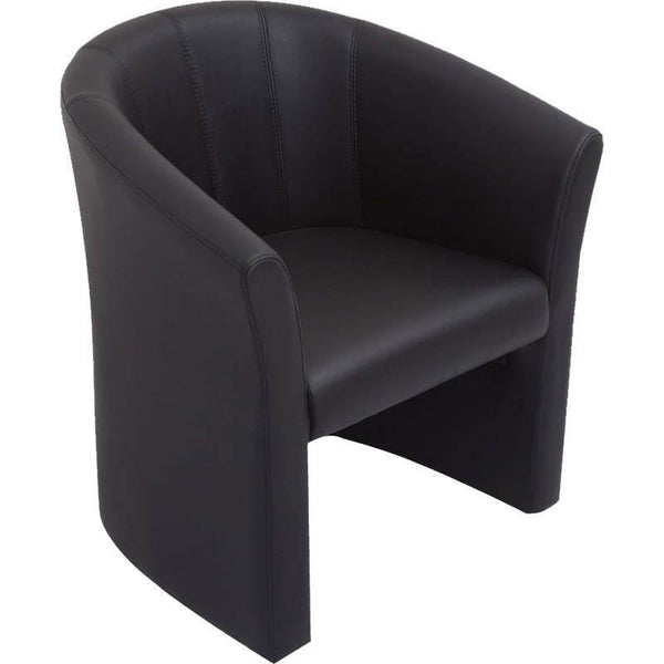 Space Executive Tub Chair Single Seater Pu Black SPEXECTUBBPU - SuperOffice