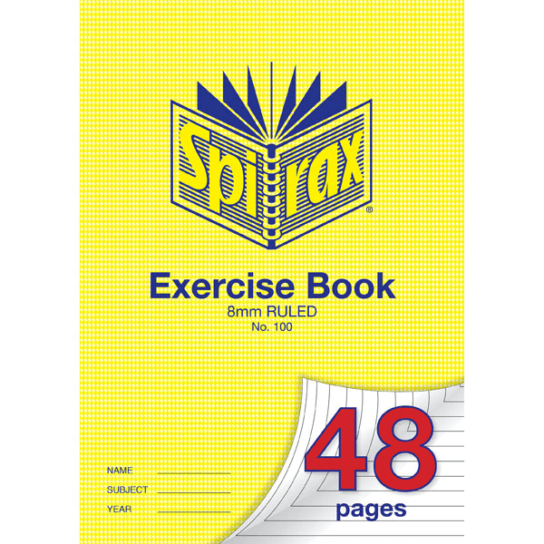 Spirax 100 Exercise Book Ruled 8mm 70Gsm 48 Page A4 20 Pack 56100 (20 Pack) - SuperOffice