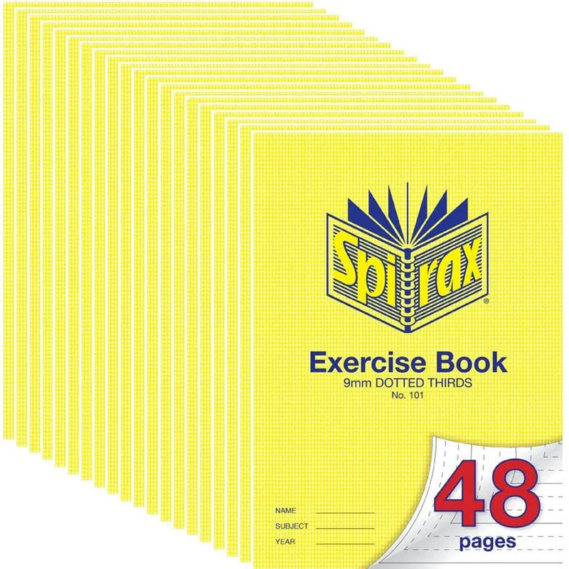 Spirax 101 Exercise Book Dotted Thirds 9mm 70GSM 48 Page A4 20 Pack 56101 (20 Pack) - SuperOffice
