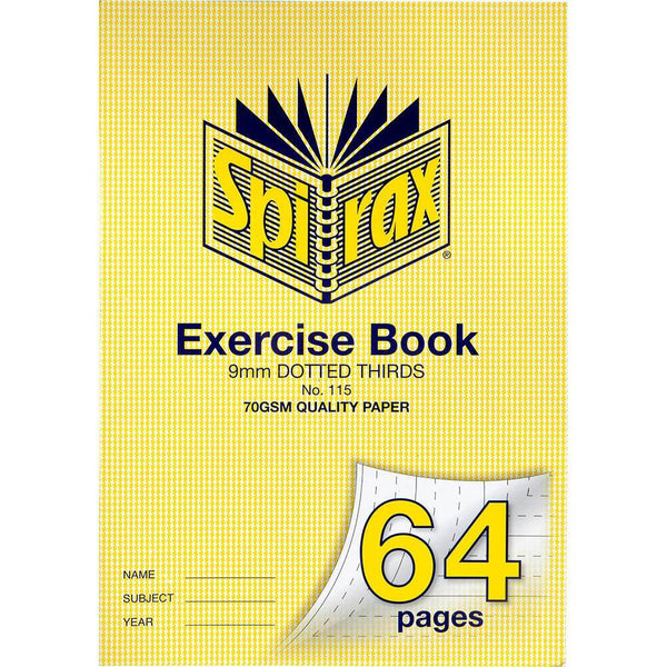 Spirax 115 Exercise Book Dotted Thirds 9Mm 70Gsm 64 Page A4 56115 - SuperOffice