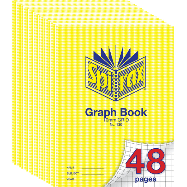 Spirax 130 Graph Book 10mm Grid 48 Pages A4 Pack 20 56130 (20 Pack) - SuperOffice