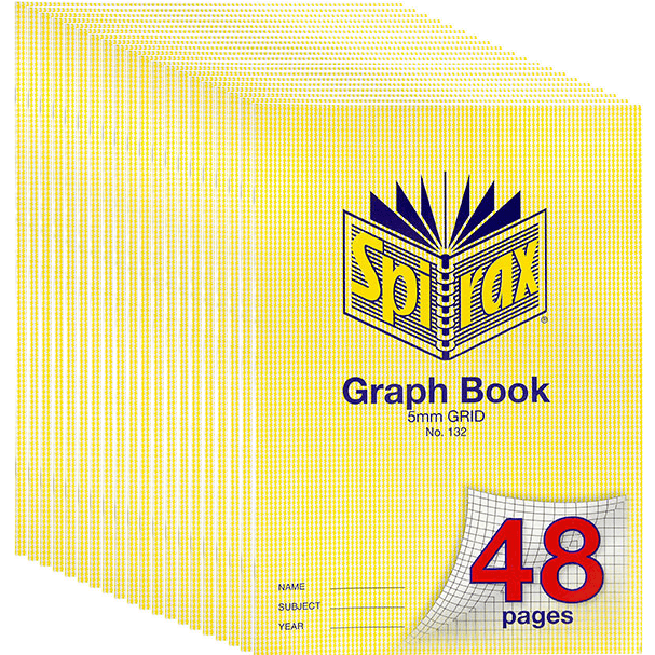 Spirax 132 Graph Book 5mm Grids 48 Pages A4 20 Pack BULK 56132 (20 Pack) - SuperOffice