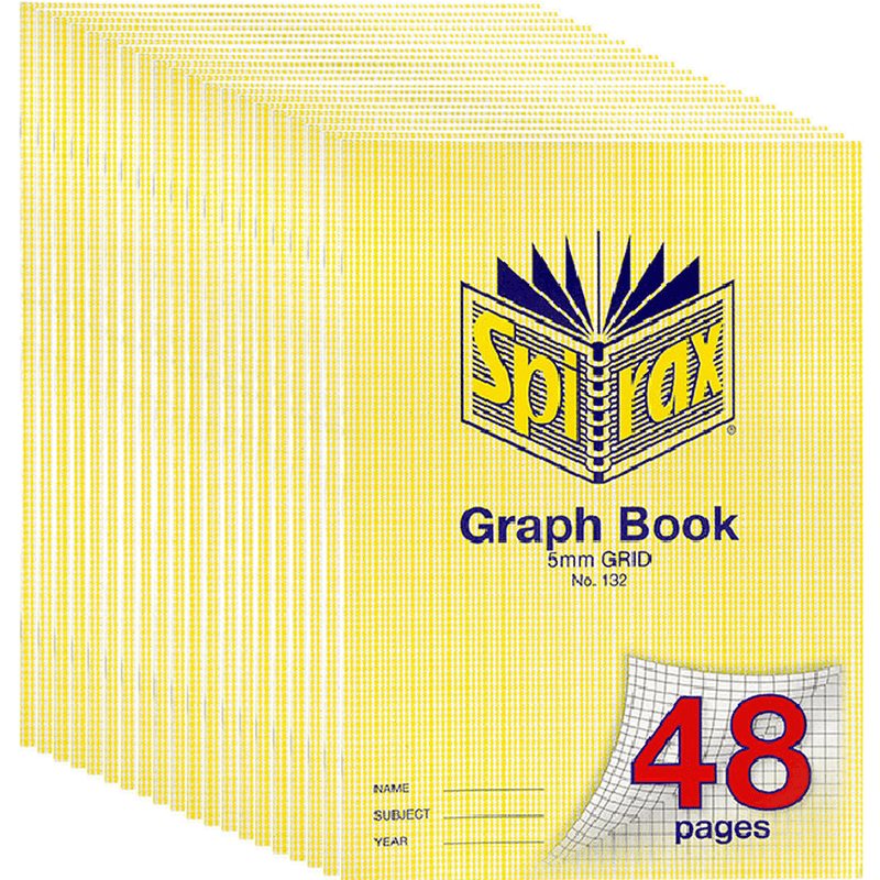 Spirax 132 Graph Book 5mm Grids 48 Pages A4 20 Pack BULK 56132 (20 Pack) - SuperOffice