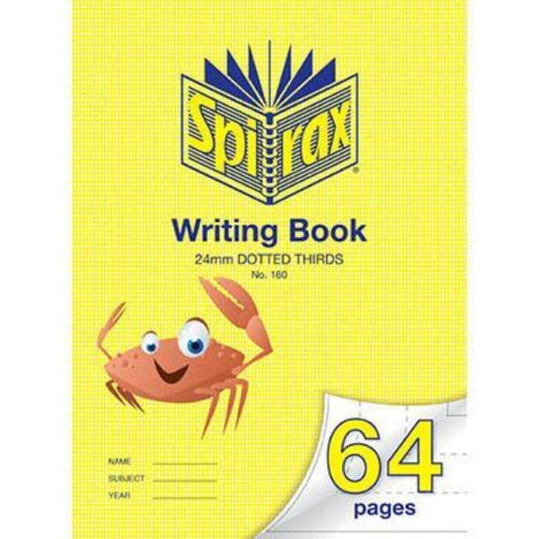 Spirax 160 Writing Book Dotted Thirds 24Mm 70Gsm 64 Page 330 X 240Mm Crab 56160 - SuperOffice