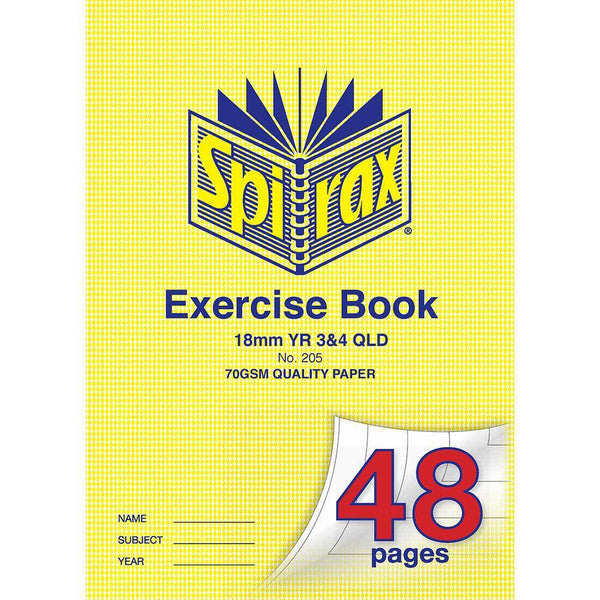 Spirax 205 Exercise Book Ruled Year 3/4 12Mm 70Gsm 48 Page A4 56205 - SuperOffice