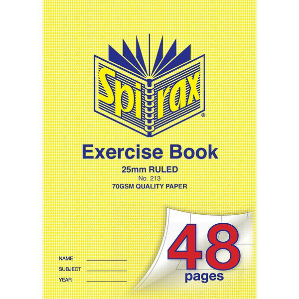 Spirax 213 Exercise Book Ruled 25Mm 70Gsm 48 Page A4 56213 - SuperOffice