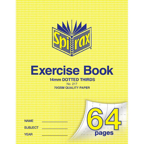 Spirax 217 Exercise Book Dotted Thirds 14Mm 70Gsm 64 Page 225 X 175Mm 56217 - SuperOffice