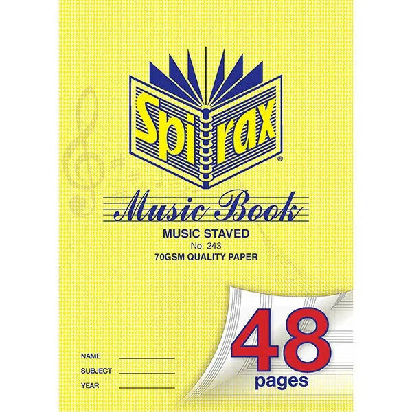 Spirax 243 Music Book 48 Page A4 20 Pack 55243 (20 Pack) - SuperOffice