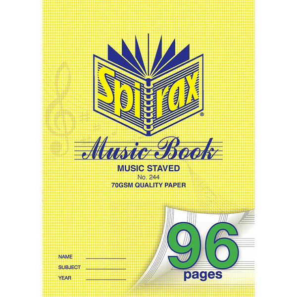 Spirax 244 Music Book 96 Page A4 55244 - SuperOffice