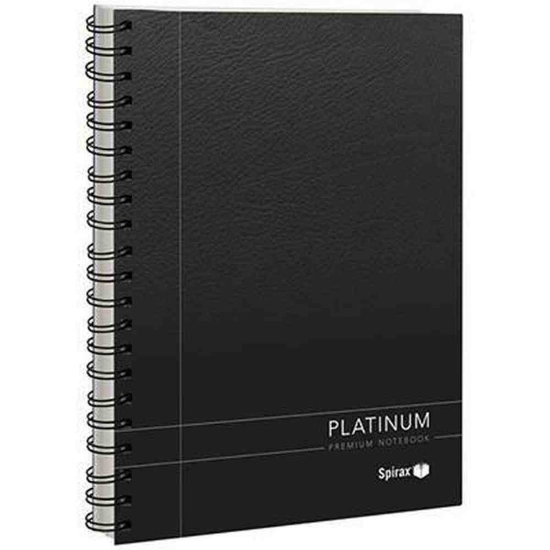 Spirax 400 Platinum Notebook Spiral Bound 200 Page A4 Black 56400 (1 Book) - SuperOffice