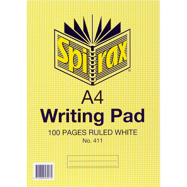 Spirax 411 Writing Pad 8Mm Ruled A4 100 Page 56411 - SuperOffice