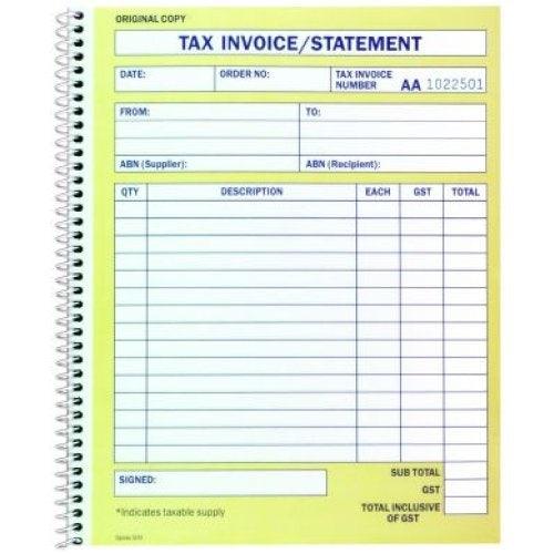 Spirax 500 Tax Invoice Statement Book Quarto 250x200mm 5 Pack 56500 (5 Pack) - SuperOffice