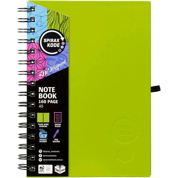 Spirax 511 Kode Hard Cover Notebook 160 Page A5 Assorted 56511KODE - SuperOffice