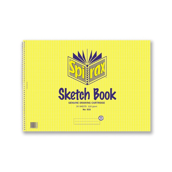 Spirax 533 Sketch Book Spiral Bound Genuine Drawing Cartridge 40 Page A3 Pack 10 56067 (10 Pack) - SuperOffice