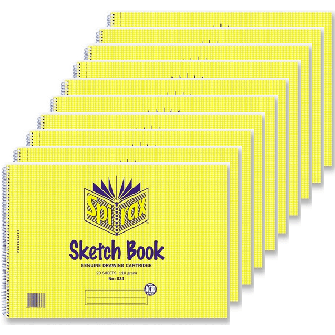 Spirax 534 Sketch Book Spiral Bound 40 Page A4 Pack 10 56068 (10 Pack) - SuperOffice