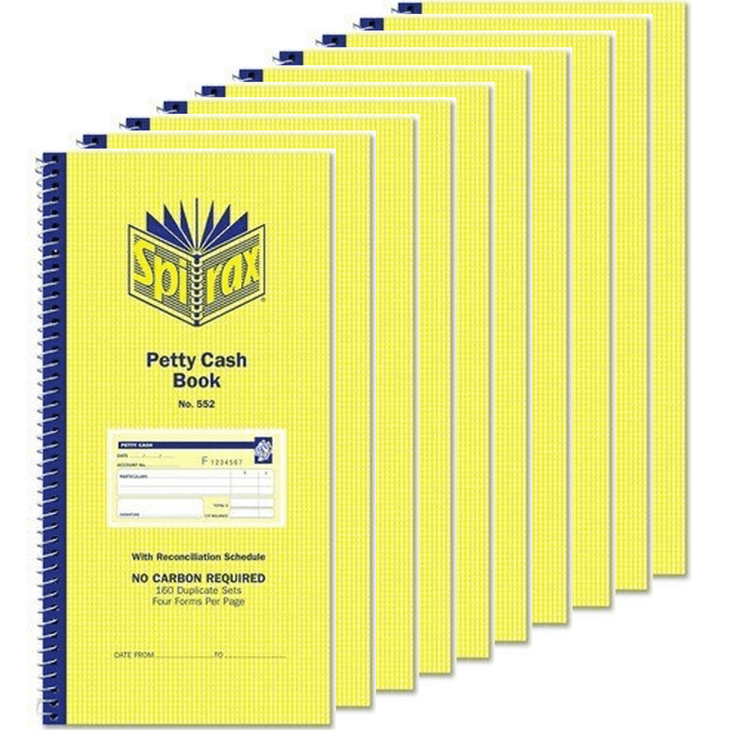 Spirax 552 Petty Cash Book 10 Pack 55229 (10 Pack) - SuperOffice