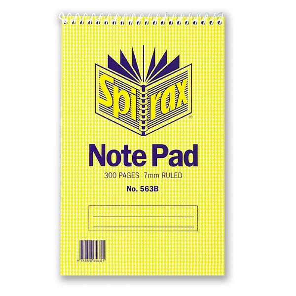 Spirax 563B Reporters Notebook Spiral Bound Top Open 300 Page 200x127mm 56050 - SuperOffice