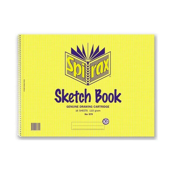 Spirax 579 Sketch Book Side Open Spiral 16 Leaf 272x360mm 10 Pack 56065 (10 Pack) - SuperOffice