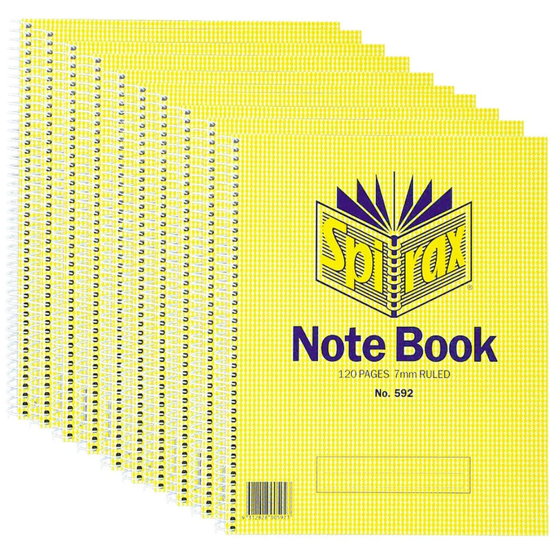 Spirax 592 Notebook Spiral Bound Side Opening 222x178mm 120 Page Pack 10 56055 (Pack 10) - SuperOffice
