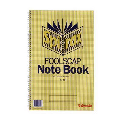 Spirax 594 Notebook Spiral Bound Side Open 120 Page Foolscap 322 X 200Mm 56057 - SuperOffice