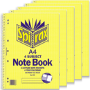 Spirax 606 4 Subject Notebook Spiral Bound 320 Page A4 Pack 5 56606 (5 Pack) - SuperOffice