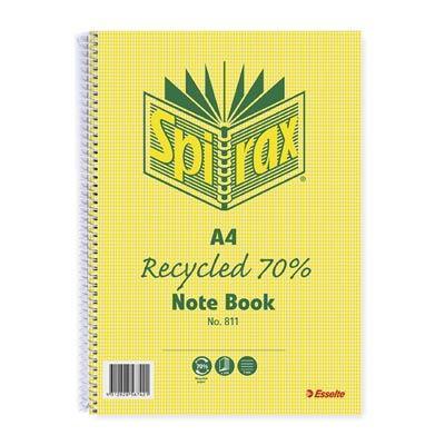 Spirax 811 Notebook 7mm Ruled 70% Recycled Cardboard Cover Spiral Bound A4 240 Page 56801 - SuperOffice