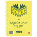 Spirax 811 Spiral Bound Recycled Notebook A4 240 Page 70gsm Pack 5 56801 (Pack 5) - SuperOffice