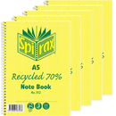 Spirax 812 Notebook 7mm Ruled 70% Recycled Spiral Bound A5 120 Page Pack 5 56802 (5 Pack) - SuperOffice