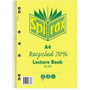 Spirax 814 Lecture Book 7Mm Ruled 7 Hole Punched 70% Recycled Spiral Bound A4 140 Page 56804 - SuperOffice