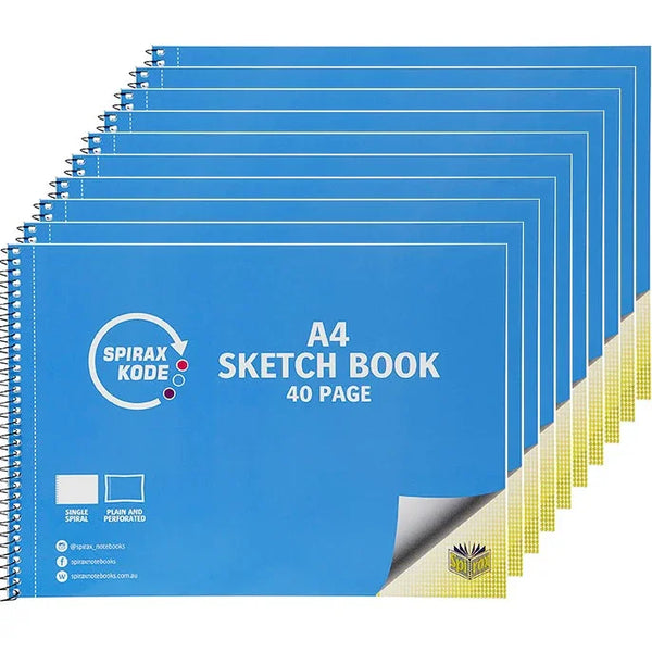 Spirax 964 Kode Sketchbook Book 40 Page A4 Blue Cover 10 Pack 56964C (10 Pack) - SuperOffice