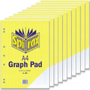 Spirax Graph Pad Book 802 2mm Squares 25 Leaf A4 Pack 10 56083 (10 Pack) - SuperOffice