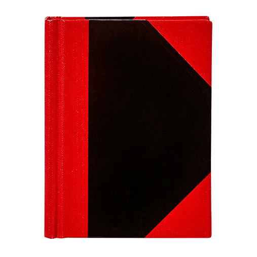 Spirax Notebook Casebound Ruled 100 Leaf A7 Black/Red 5 Pack 56521 (5 Pack) - SuperOffice