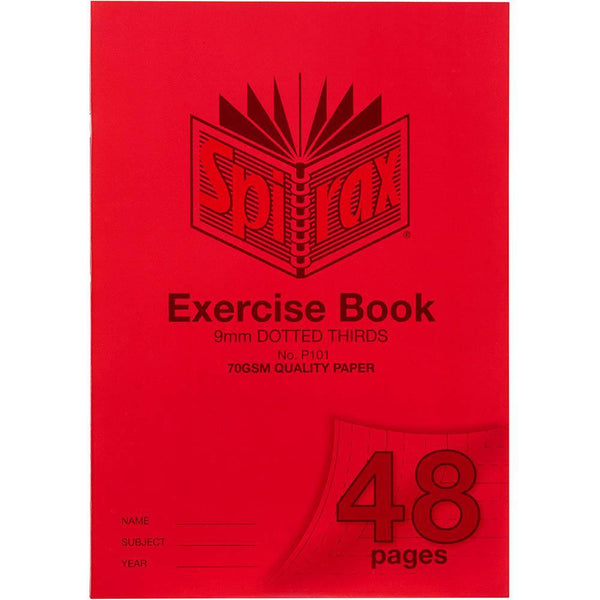 Spirax P101 Exercise Book Dotted Thirds 9Mm 70Gsm 48 Page A4 Red 56101P - SuperOffice