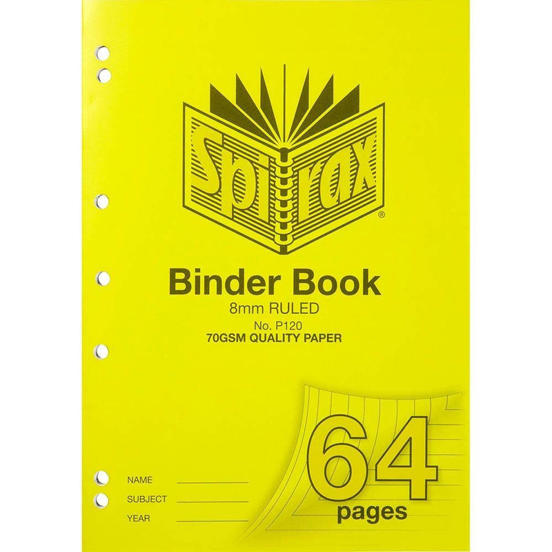 Spirax P120 Binder Note Book 8mm Ruled Lines 64 Page A4 Pack 10 56120P (10 Pack) - SuperOffice