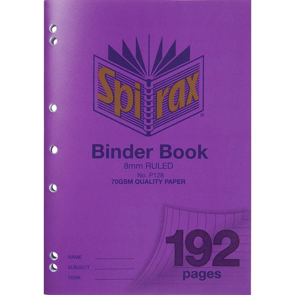 Spirax P128 Binder Notebook 8mm Ruled Lines 192 Page A4 56128P - SuperOffice