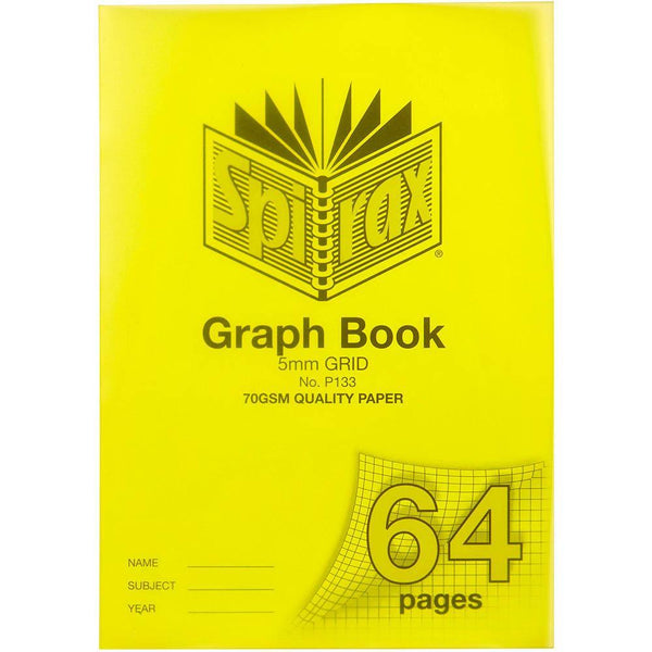 Spirax P133 Graph Book 5Mm Grid 64 Page A4 Yellow 56133P - SuperOffice
