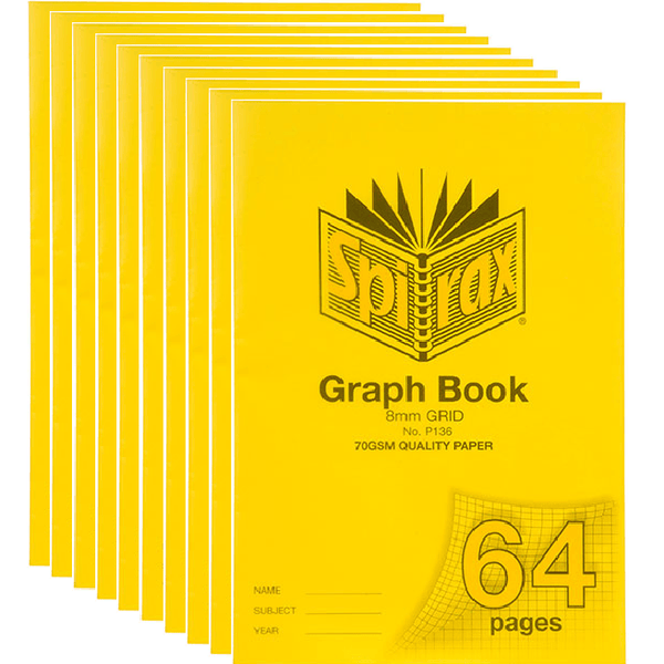 Spirax P136 Graph Book 8Mm Grid 64 Page A4 Yellow | SuperOffice