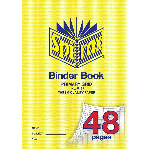 Spirax P137 Binder Book Primary Grid 48 Page A4 56137P - SuperOffice