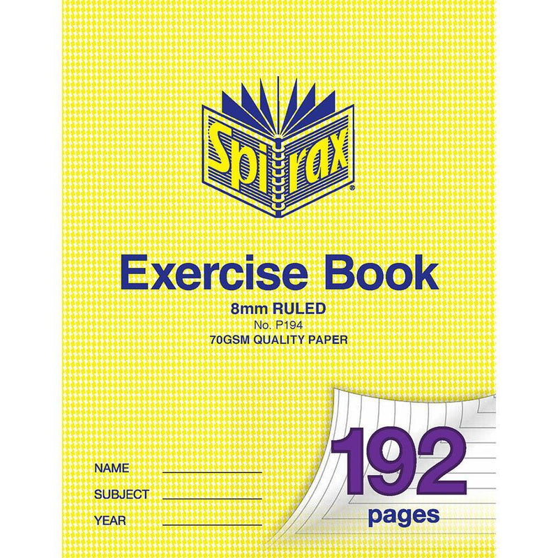 Spirax P194 Exercise Book Ruled 8Mm 70Gsm 192 Page 225 X 175Mm 56194P - SuperOffice
